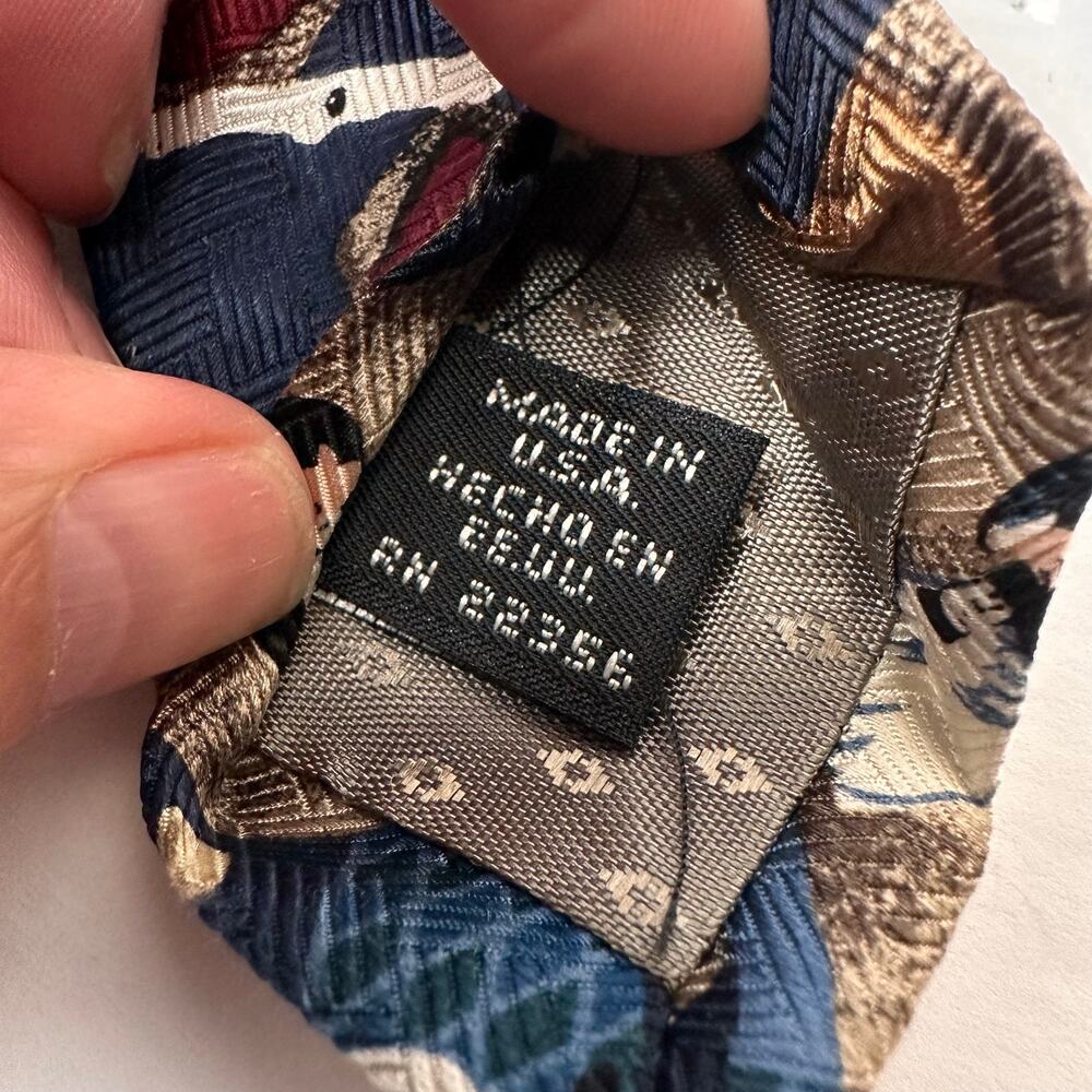 Reyn Spooner Bon Appetit 1988 Guy Buffet Italian Silk Tie USA Vintage - Picture 4 of 10